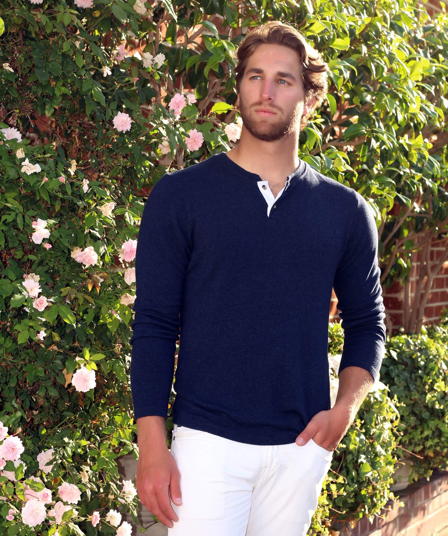 Men's Two Button Henley