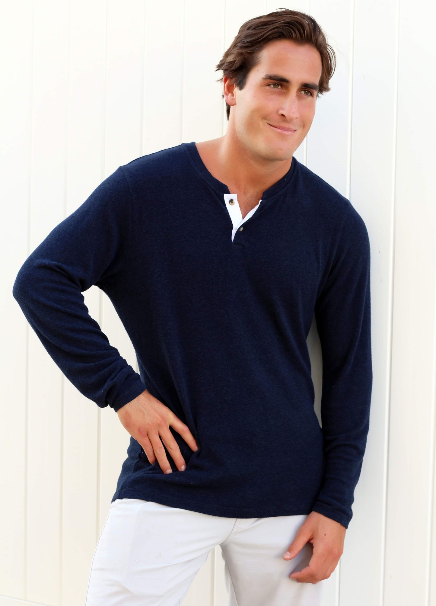 Men's Two Button Henley